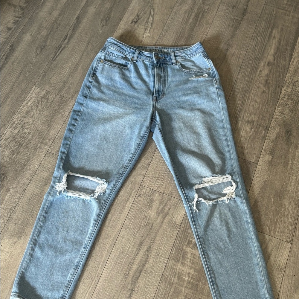 American Eagle by Payless Men's Light Blue Ripped Skinny Jeans